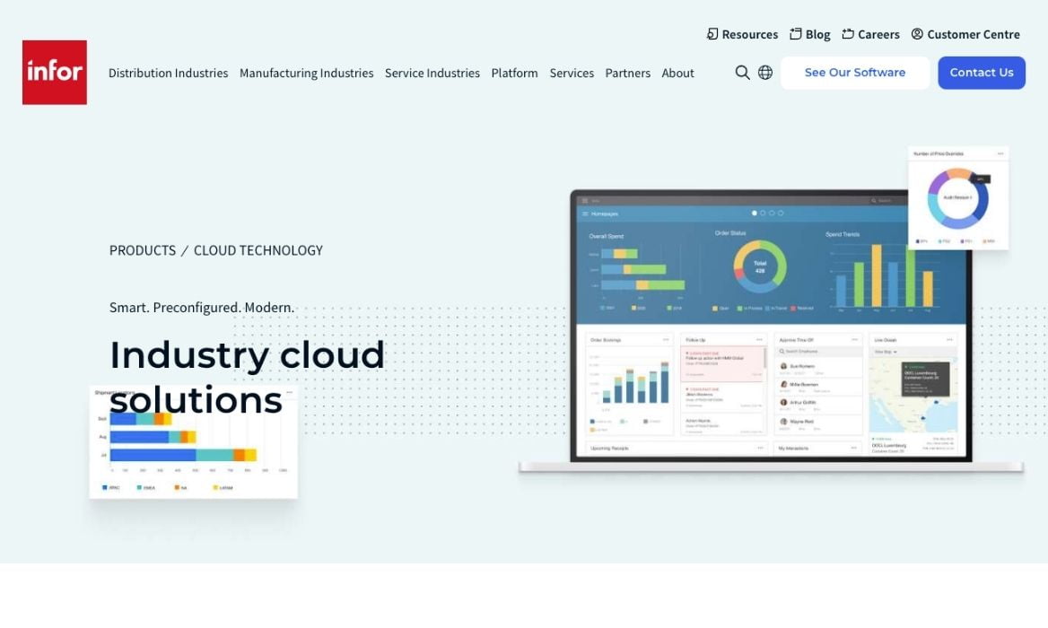 Infor Cloudsuite website screenshot